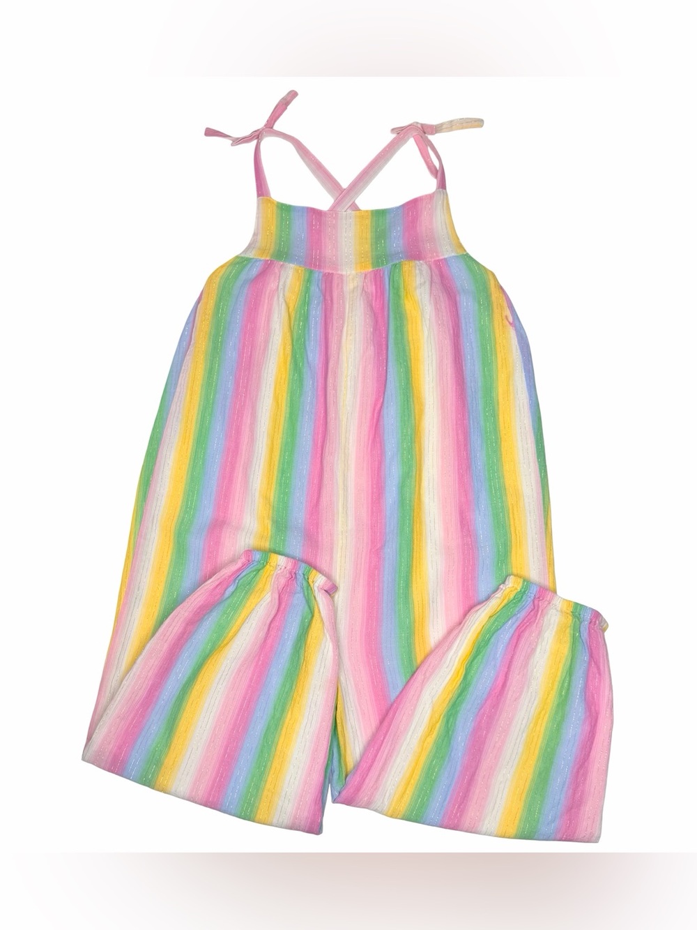 Mini Boden Striped Rainbow Romper